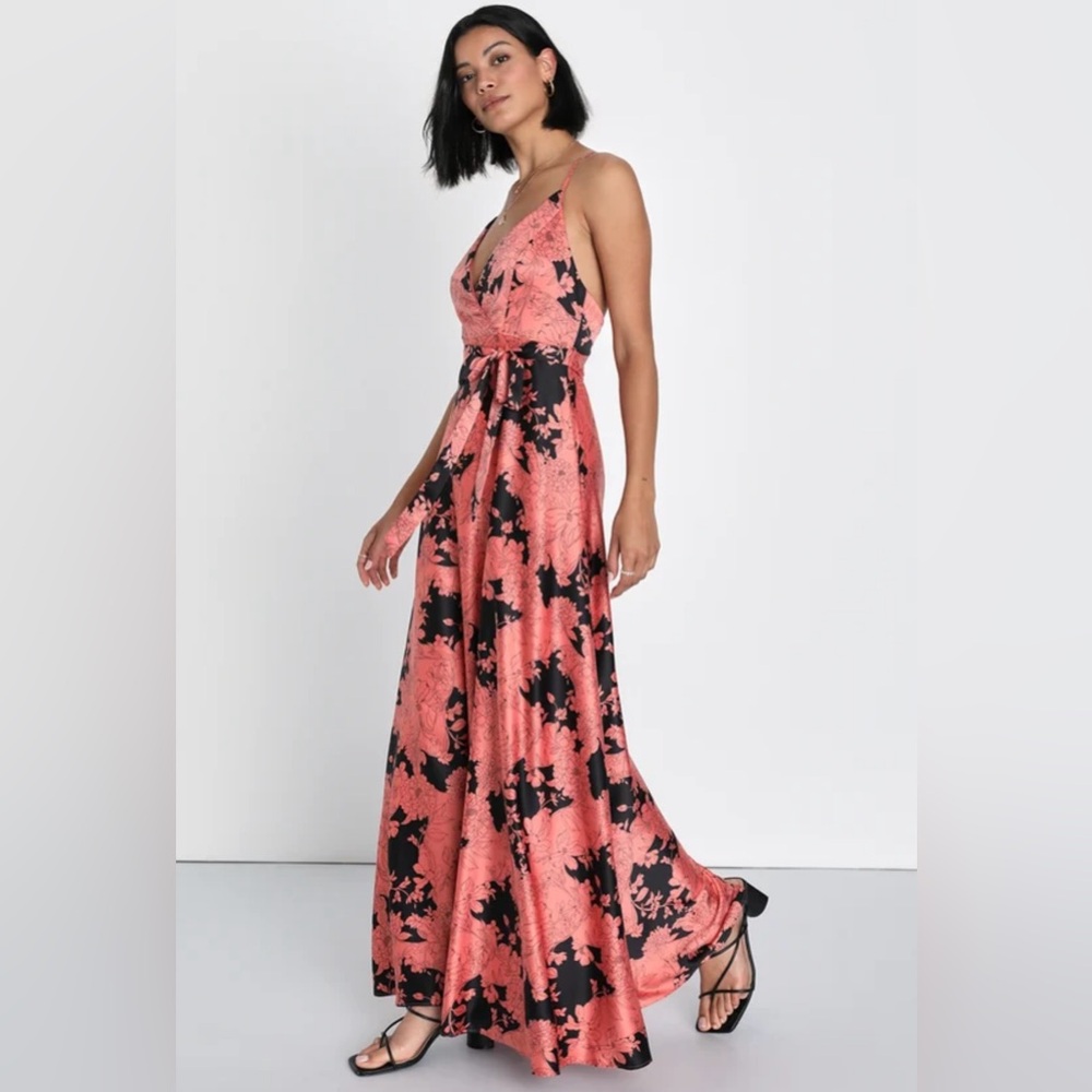 Tea Gardens Rusty Rose Satin Maxi Dress - never worn